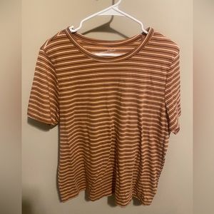 Burnt Orange Striped T Shirt